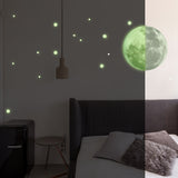 Alternate product presentation of Glow In The Dark Full Moon And Star Wall Sticker.
