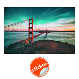 California Golden Gate Bridge Wallpaper Sticker - Wall Cover Art San Francisco Vinyl Print Room Decal.