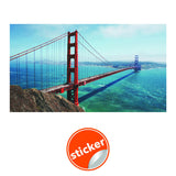 California Golden Gate Bridge Wallpaper Sticker - Wall Cover Art San Francisco Vinyl Print Room Decal.