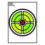 Concentric ring practice target poster shown as a complete printed sheet.