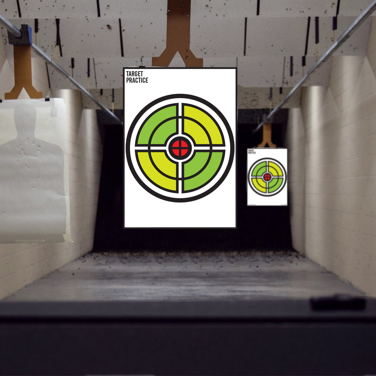 Concentric ring scoring target poster displayed as a 16 × 24 inch sheet.
