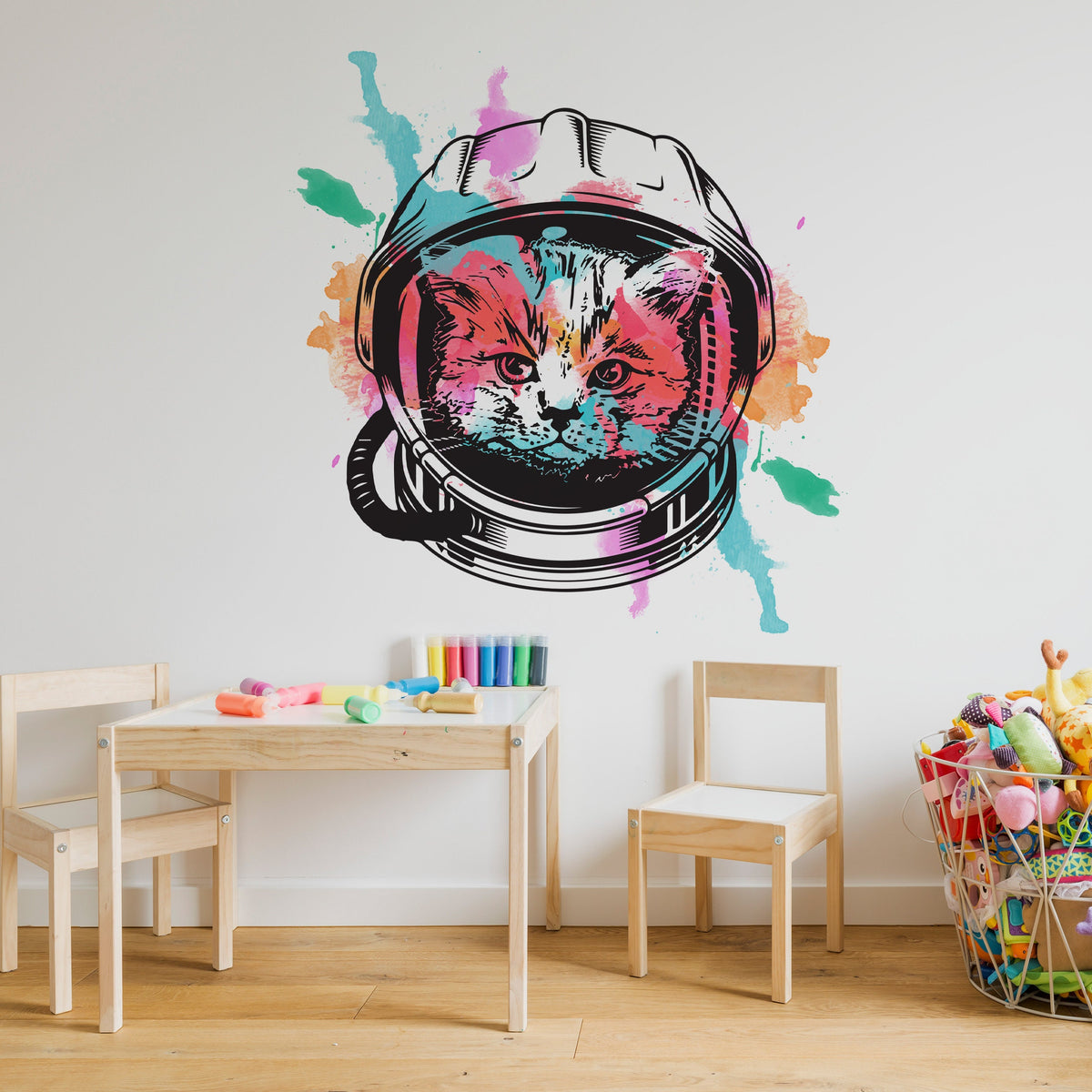 Alternate gallery view of Space Cat Wall Art Decor Transfer Sticker.