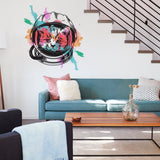 Product presentation view of Space Cat Wall Art Decor Transfer Sticker.
