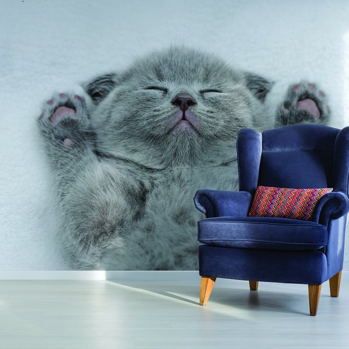 Additional product view of Cat Wallpaper Vinyl Decal Decor.