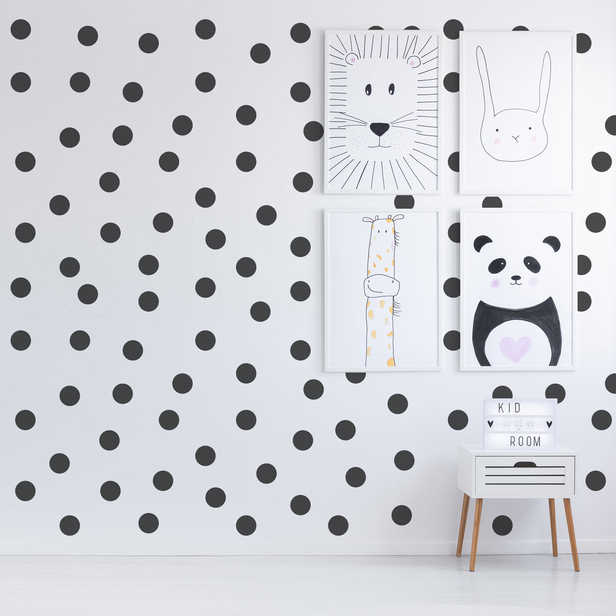 Circle Wall Stickers - Black 2 Inches Round Dot Labels