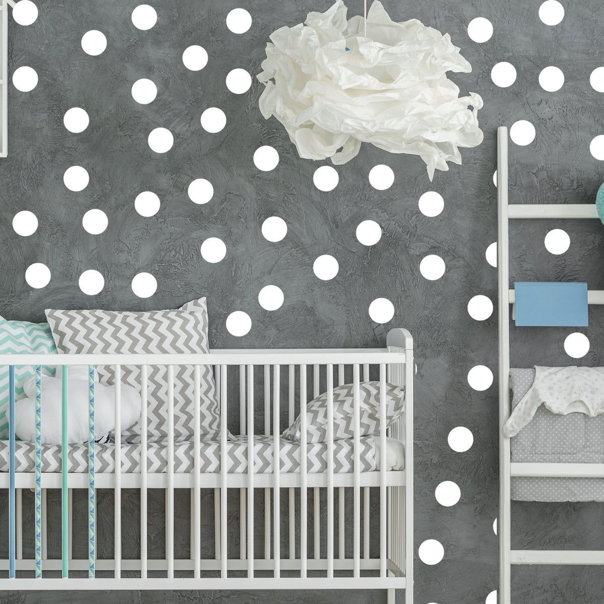 Product presentation view of 215x White Round Circle Dot Stickers.