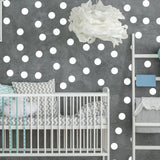 Product presentation view of 215x White Round Circle Dot Stickers.