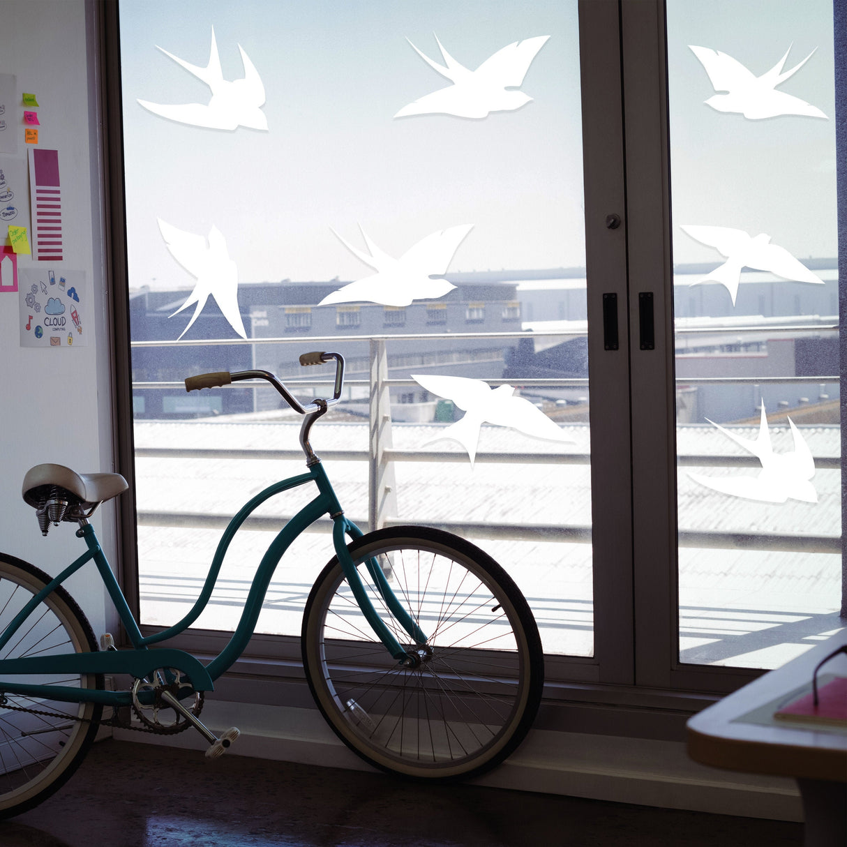 Alternate product presentation of 25x Window Decal Bird Strike Glass Anti Collision Cling Sticker.