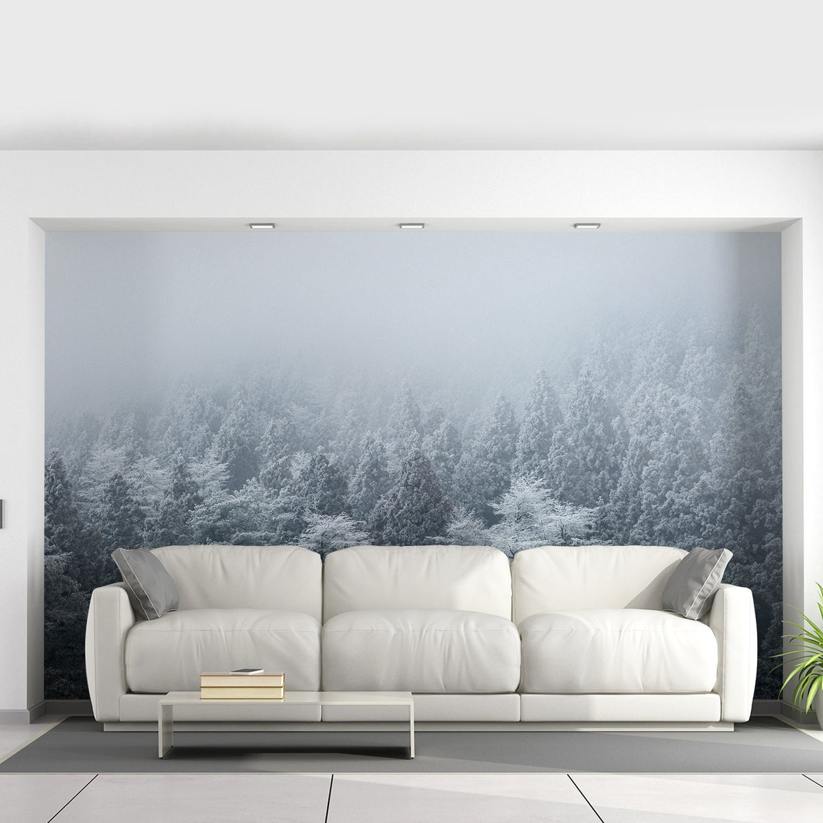 Additional product detail of Foggy Forest Wallpaper Decal.
