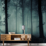 Product presentation view of Foggy Forest Wallpaper Decal.