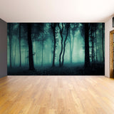 Alternate product presentation of Foggy Forest Wallpaper Decal.