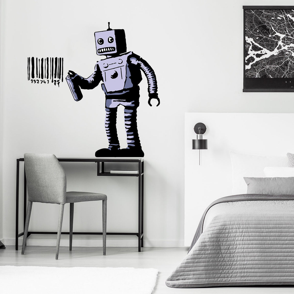 Additional product view of Artist Barcode Robot Wall Vinyl Sticker.