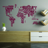 Product presentation view of World Map Wall Decal.