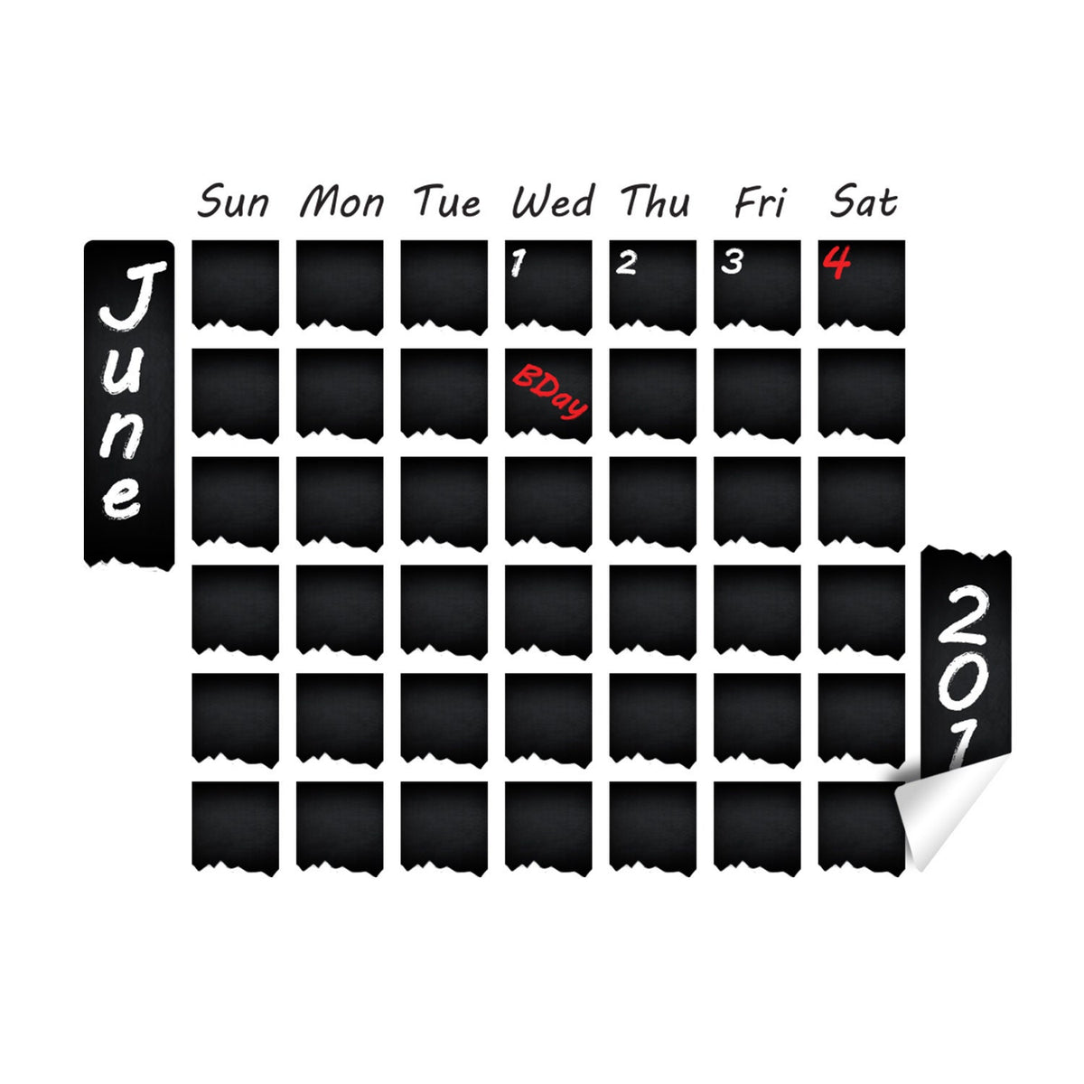 Alternate product view of Chalkboard Wall Planner Blackboard Kitchen Sticker.