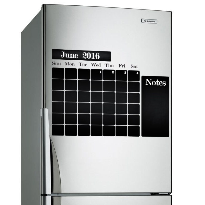Product detail view of Kitchen Blackboard Decal Fridge Wall Calendar Sticker.