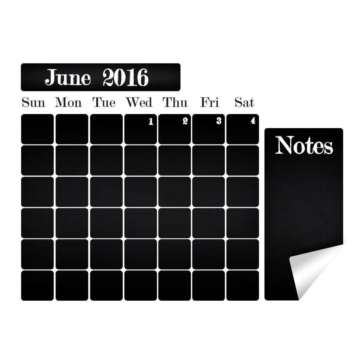 Alternate product view of Kitchen Blackboard Decal Fridge Wall Calendar Sticker.