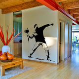 Product presentation view of Artist Flower Thrower Wall Decal.