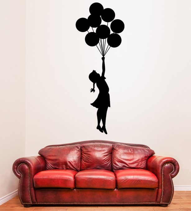 Additional product view of Artist Girl With Balloons Wall Decal.