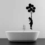 Product presentation view of Artist Girl With Balloons Wall Decal.