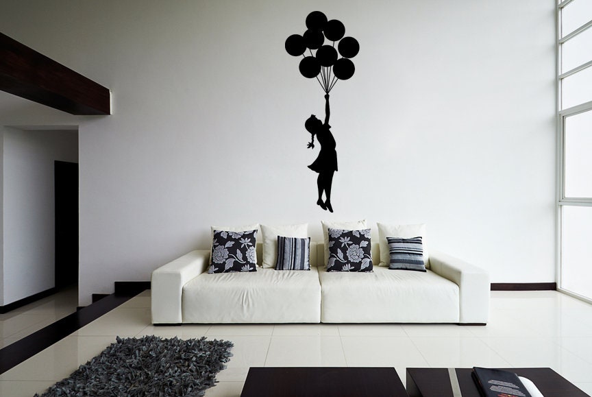 Additional product detail of Artist Girl With Balloons Wall Decal.
