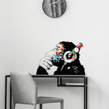 Alternate gallery view of Artist Monkey With Headphones Wall Sticker.