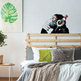 Product presentation view of Artist Monkey With Headphones Wall Sticker.
