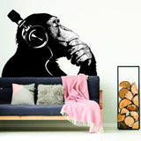 Additional product view of Artist Monkey With Headphones Wall Sticker.