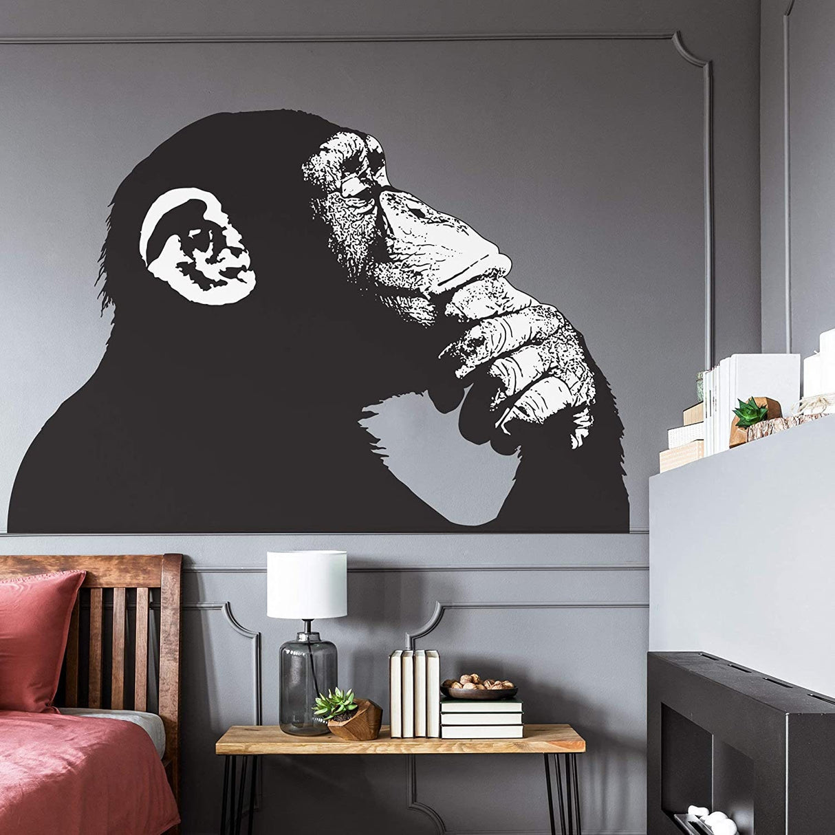 Alternate gallery view of Artist Monkey With Headphones Wall Sticker.