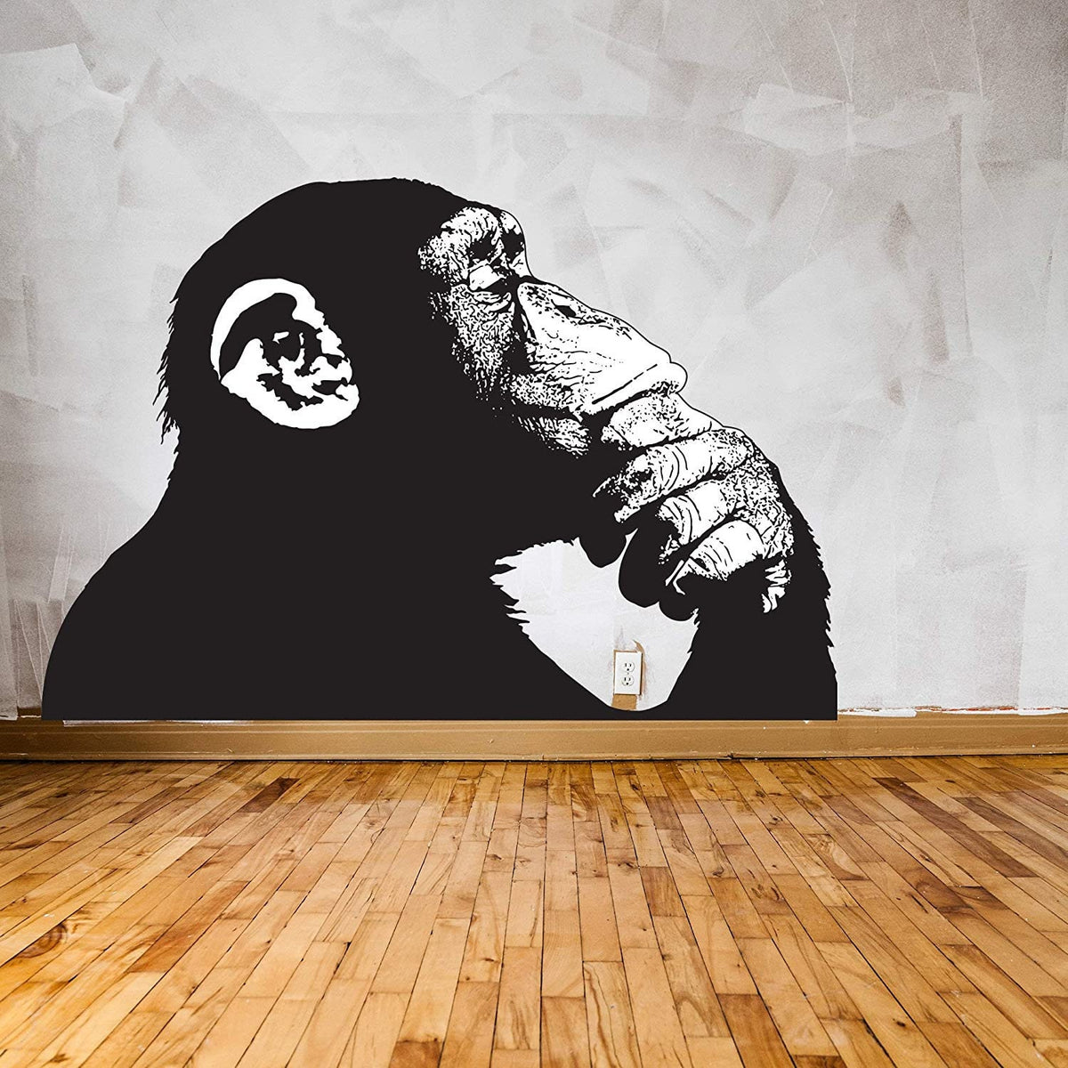 Alternate product presentation of Artist Monkey With Headphones Wall Sticker.
