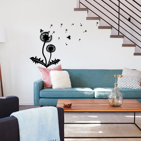 Dandelion Wall Decor Decal - Large Flower Vinyl Art Sticker For Bedroom Living Room Bathroom