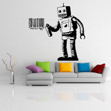 Product presentation view of Artist Barcode Robot Wall Vinyl Sticker.