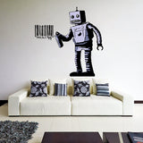 Additional product detail of Artist Barcode Robot Wall Vinyl Sticker.