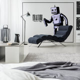 Alternate product presentation of Artist Barcode Robot Wall Vinyl Sticker.