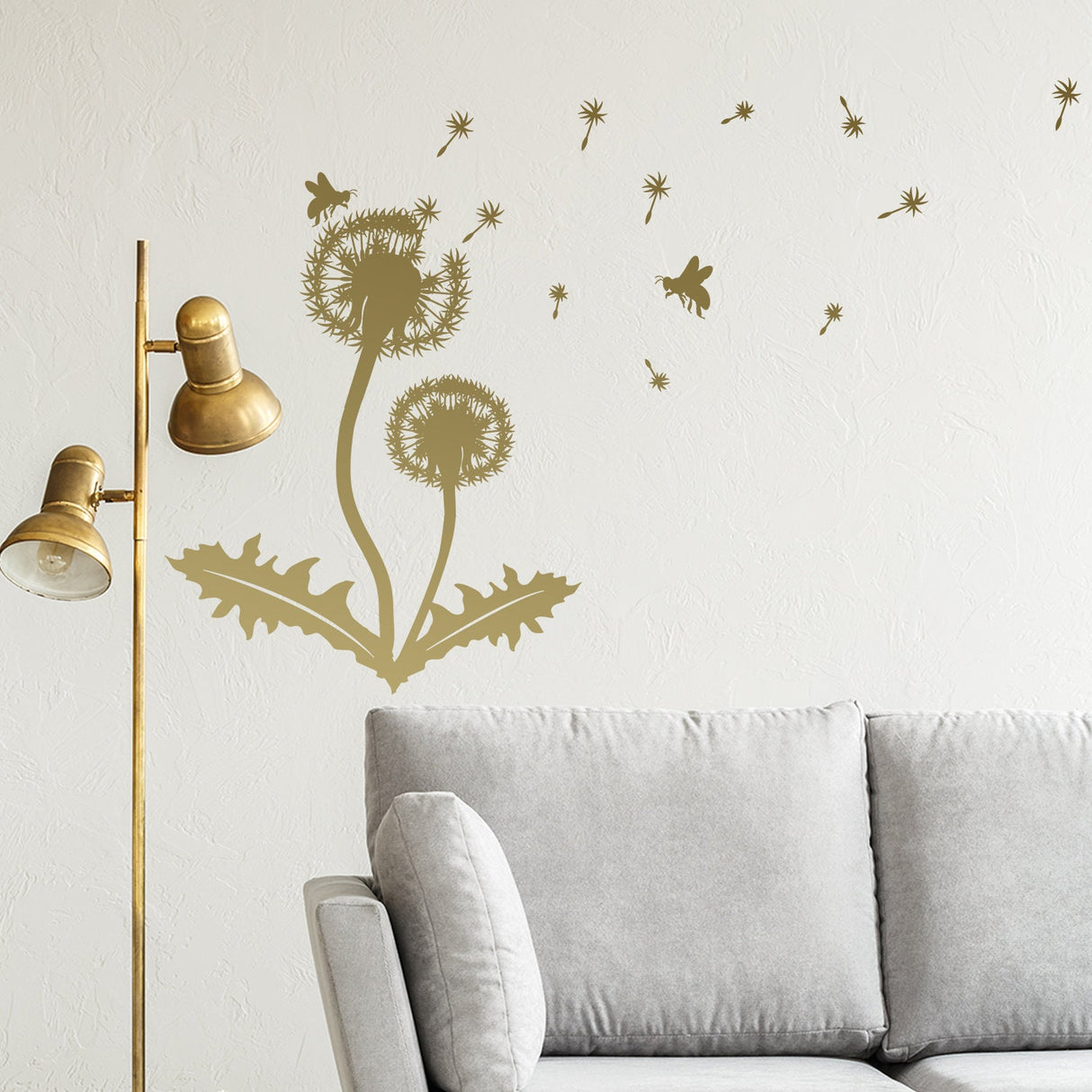 Dandelion Wall Decor Decal - Large Flower Vinyl Art Sticker For Bedroom Living Room Bathroom.