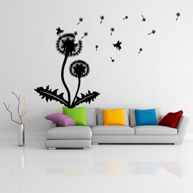 Product presentation view of Dandelion Wall Decor Decal.