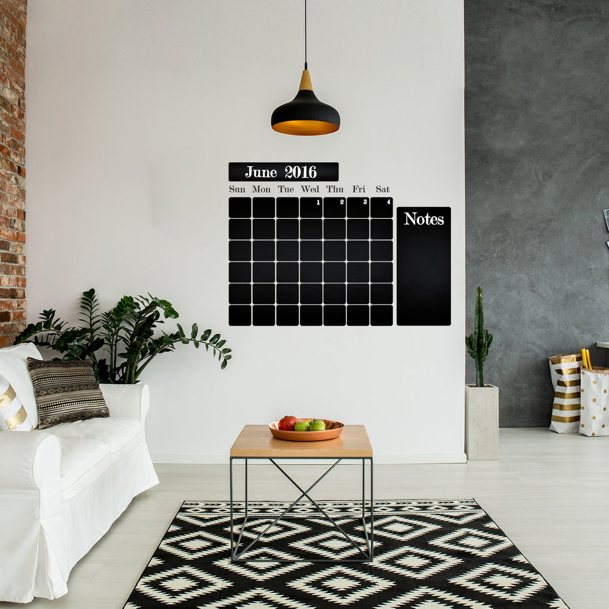 Product presentation view of Chalkboard Wall Planner Blackboard Kitchen Sticker.
