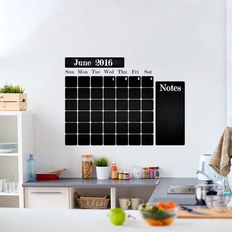 Product view of Kitchen Blackboard Decal Fridge Wall Calendar Sticker.