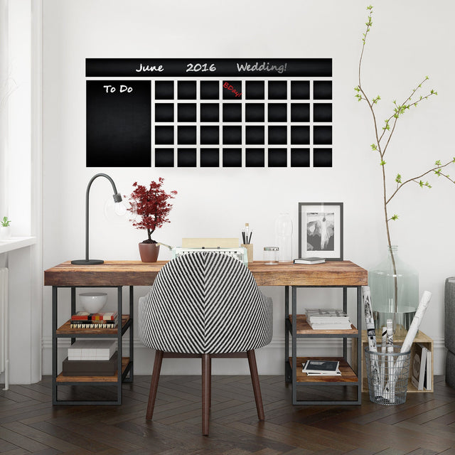 Chalkboard Wall Planner Blackboard Kitchen Sticker displayed in a room setting.