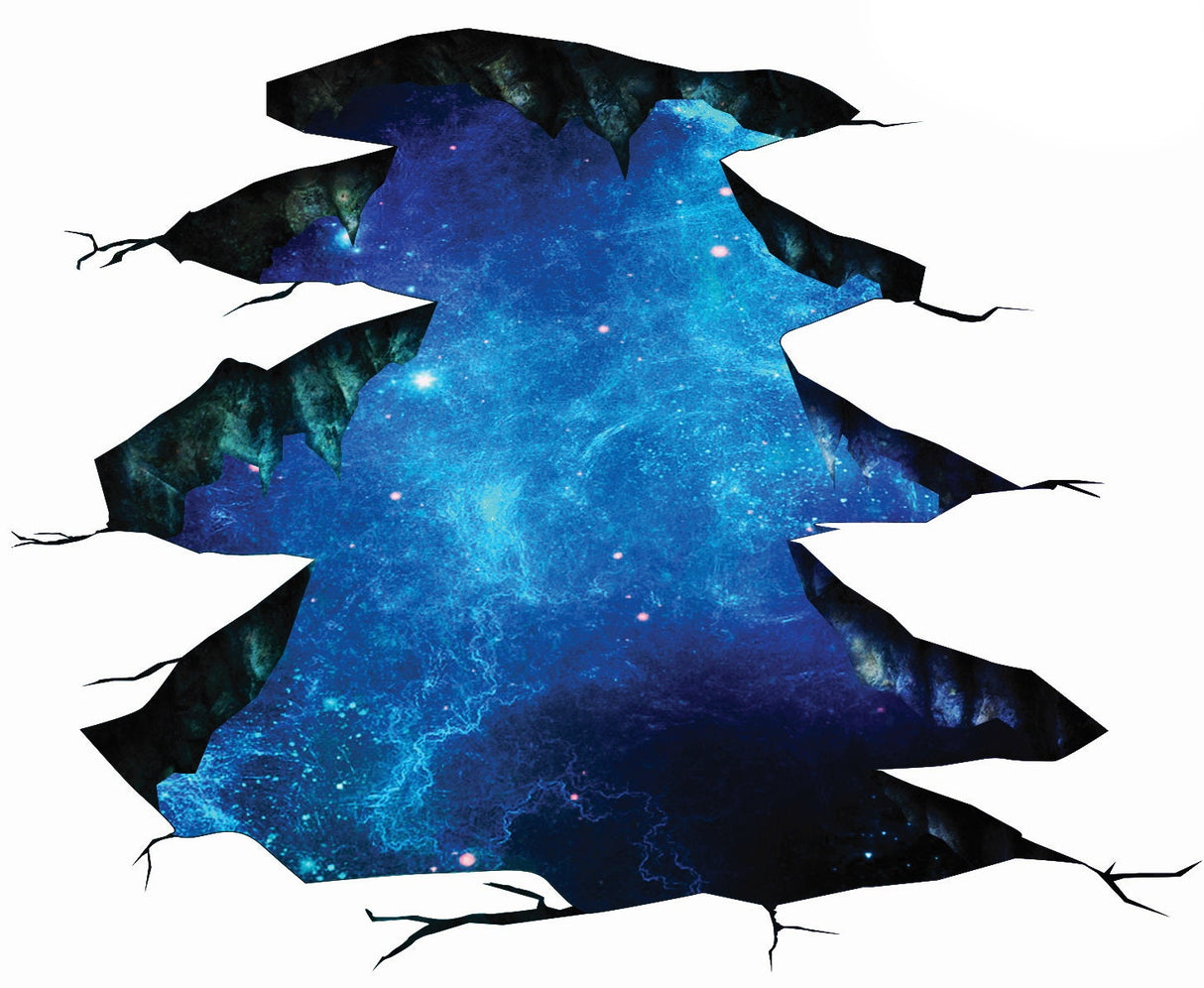 3D Floor Space Portal Hole Decal - Galaxy Art Sticker Decor For Kid Teen Living Room Bathroom.