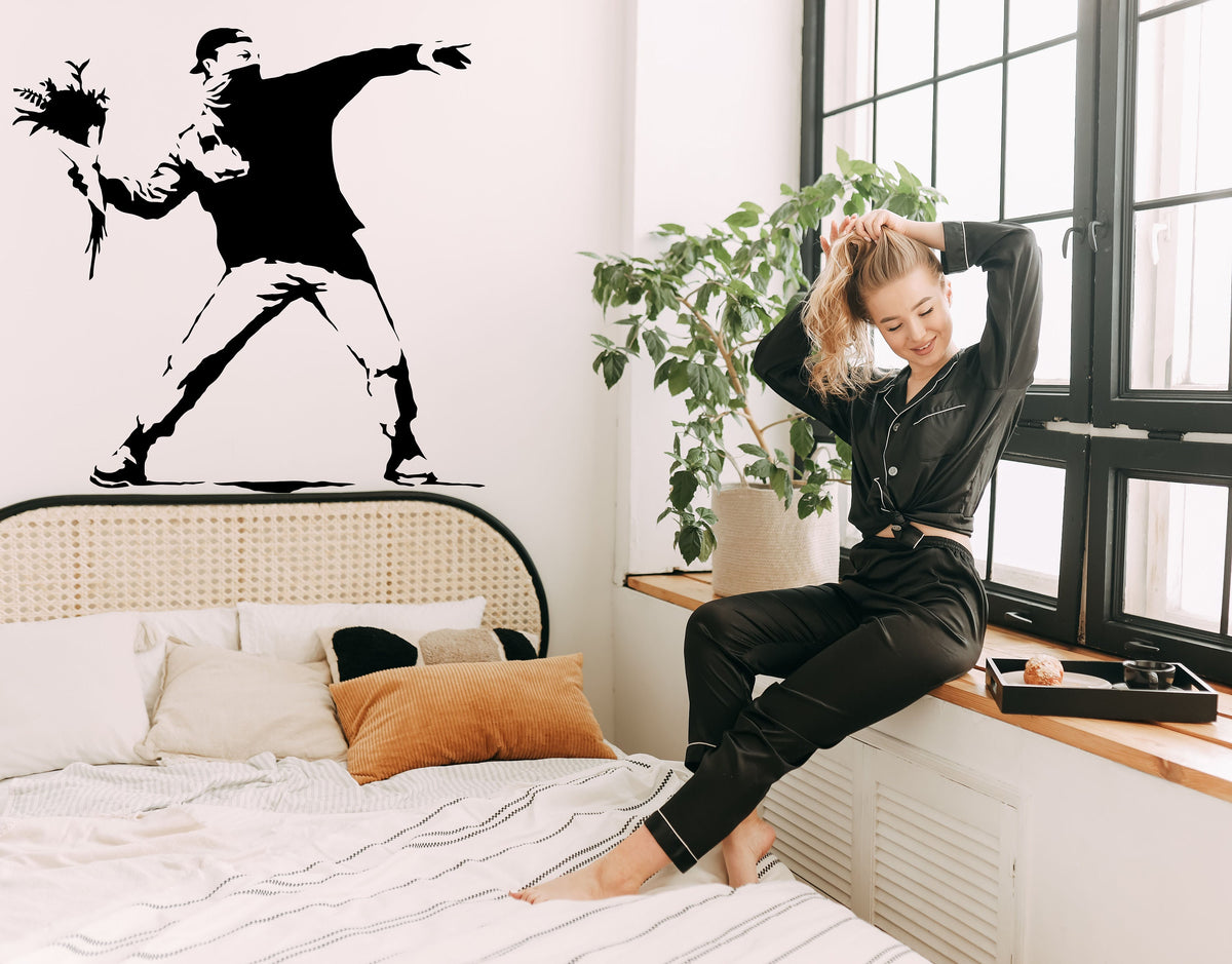 Additional product view of Artist Flower Thrower Wall Decal.
