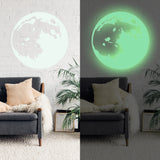 Glow In The Dark Moon Wall Sticker - Glowing Ceiling Decal For Kid Room Bedroom The Light Decor.