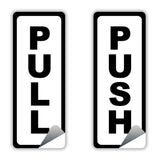 Четыре наклейки PUSH и PULL для обозначения направления двери.