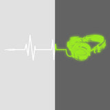 Alternate product view of Glow In Dark Headphone Vinyl Wall Sticker.