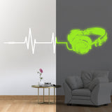 Product gallery view of Glow In Dark Headphone Vinyl Wall Sticker.