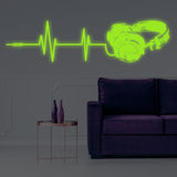 Alternate product presentation of Glow In Dark Headphone Vinyl Wall Sticker.