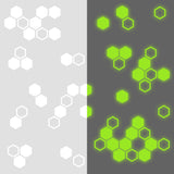 Alternate product view of 50x Glow In Dark Honeycomb Wall Decals Decor.