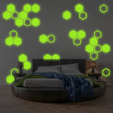 Product presentation view of 50x Glow In Dark Honeycomb Wall Decals Decor.