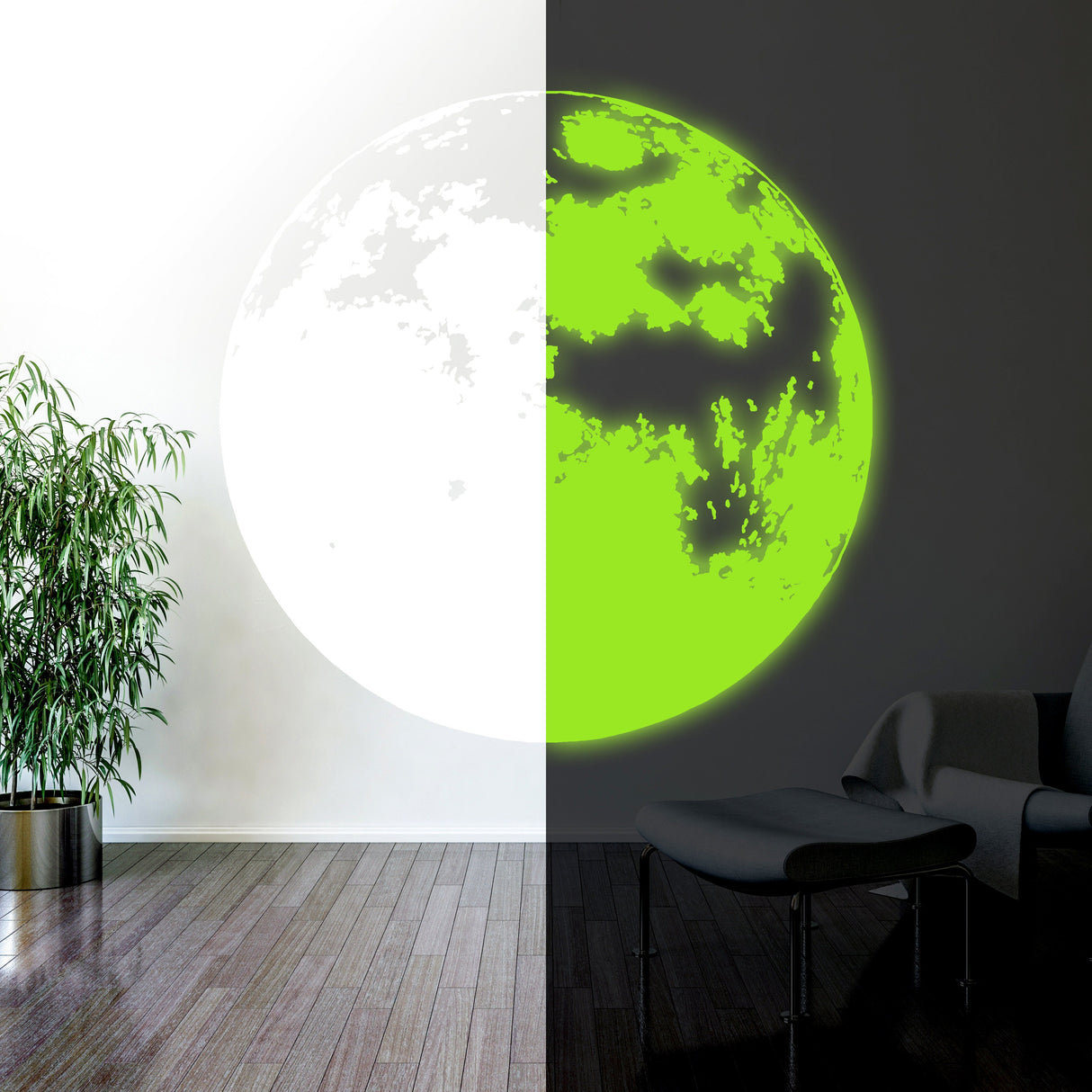 Additional product detail of Glow In Dark Moon Wall Decor Decal.