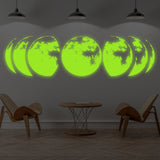 Alternate product presentation of Glow-in-the-Dark Moon Phases Wall Decal.