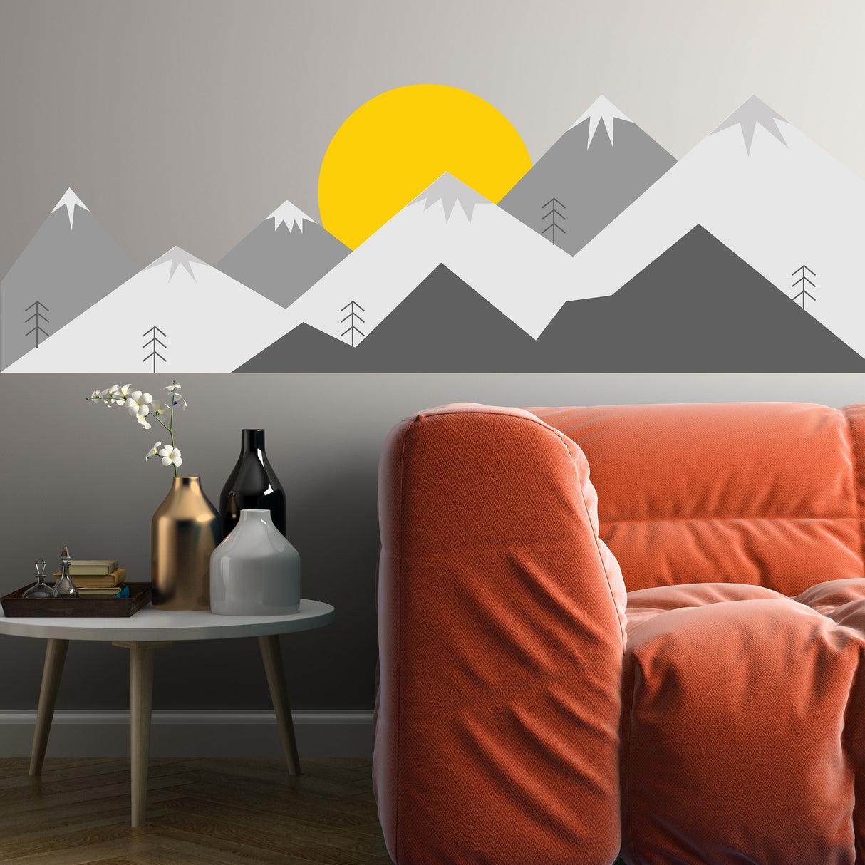 Product detail view of Mountain Wall Decal.